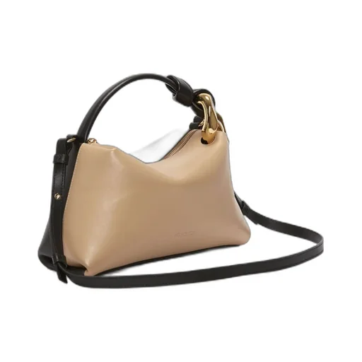 Logo Embossed Zipped Crossbody Bag