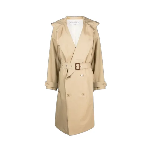 Hooded Double-Breasted Trench Coat