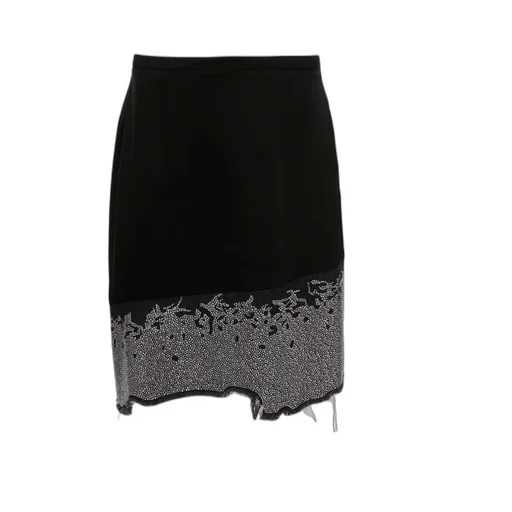 Glitter-Detail Asymmetric Skirt