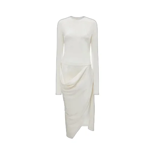 Asymmetric Draped Midi Dress