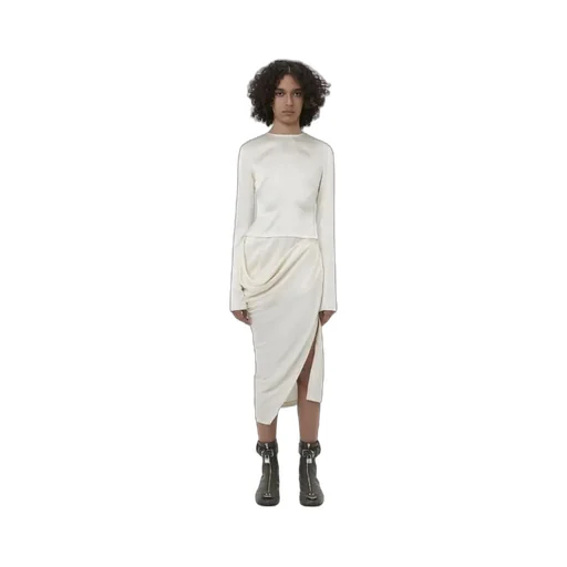 Asymmetric Draped Midi Dress