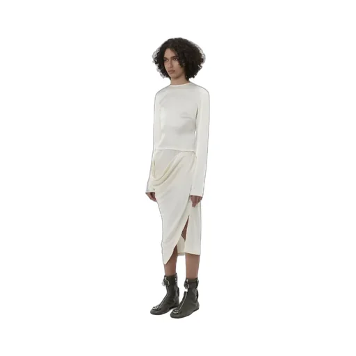 Asymmetric Draped Midi Dress