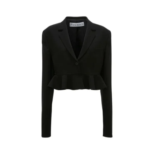 Ruffled Hem Cropped Jacket