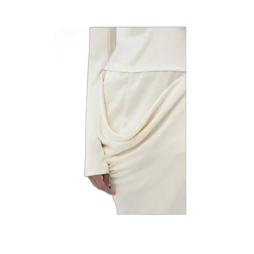 Asymmetric Draped Midi Dress