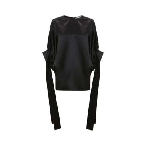 Strap Detailed Crewneck Blouse