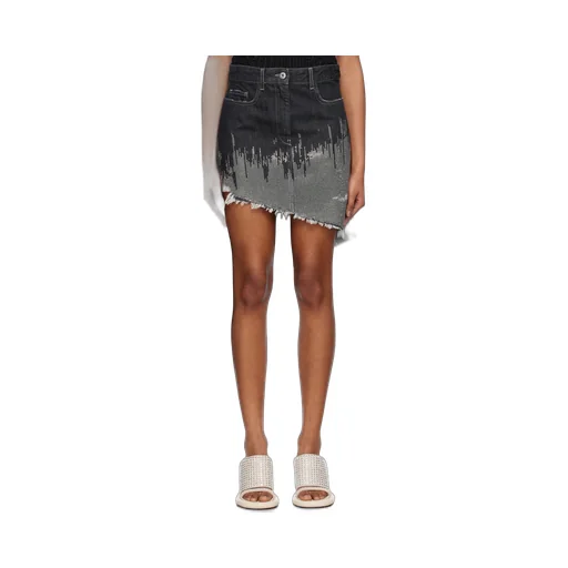 Studded Asymmetric Skirt