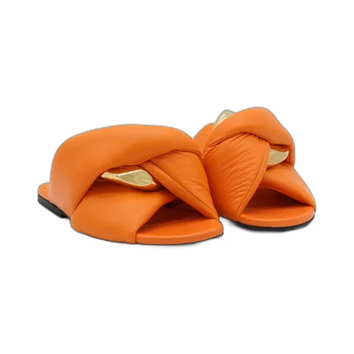 Chain Twist Leather Slides