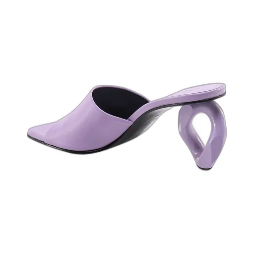 Logo Square-Toed High-Heeled Sandals
