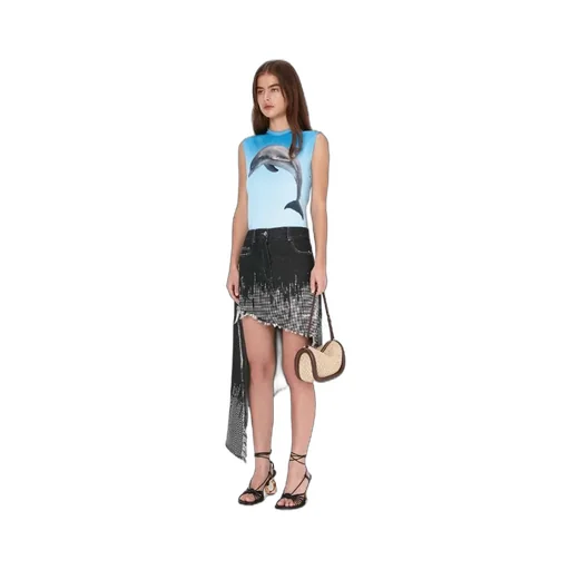 Studded Asymmetric Skirt