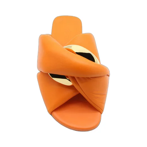 Chain Twist Leather Slides