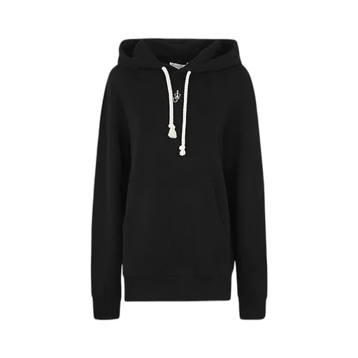 Logo Motif Embroidered Drawstring Hoodie