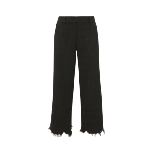Distressed-Effect Straight-Leg Trousers
