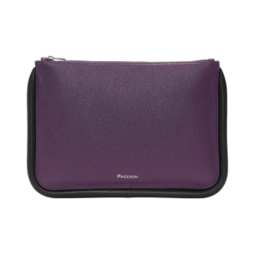 Logo Printed Large Bumper Clutch Bag