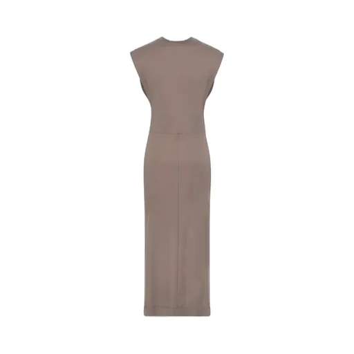 Asymmetric-Sleeves Slit Dress