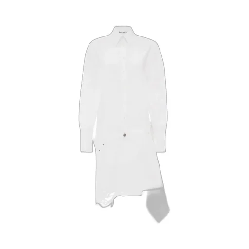 Distressed Asymmetric Shirt Dress