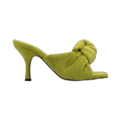Terrycloth Open-Toe Mules