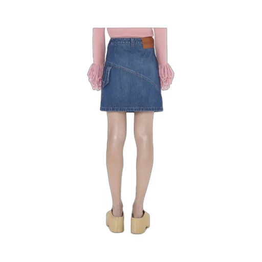 Twisted Denim Mini Skirt