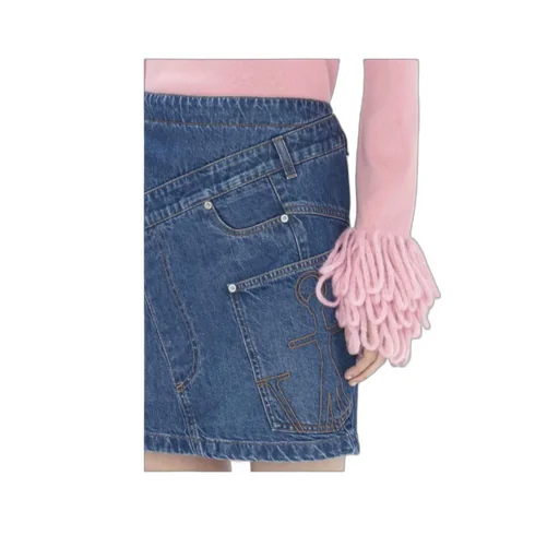 Twisted Denim Mini Skirt