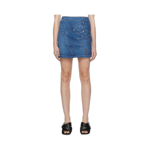 Twisted Denim Mini Skirt