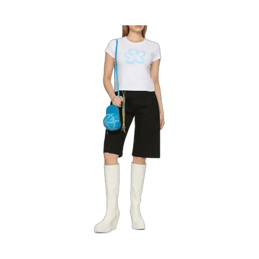 Cap Midi Logo Printed Crossbody Bag