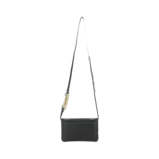 Logo Printed Foldover Top Shoulder Bag