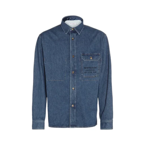 Denim Collared Button-Up Shirt