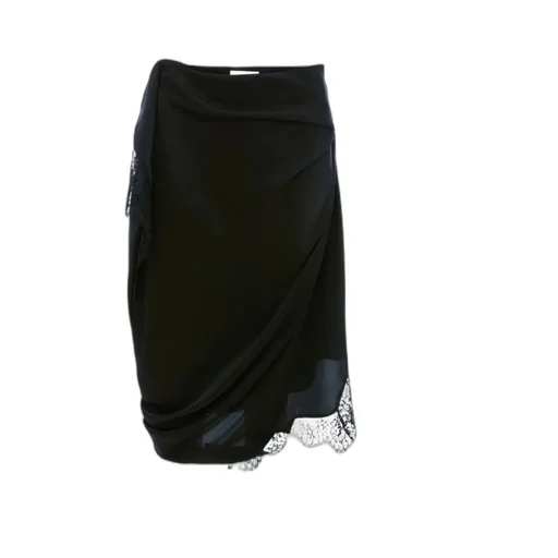 Asymmetric Lace Trimmed Skirt