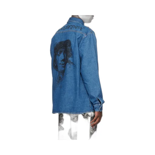 Denim Collared Button-Up Shirt
