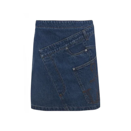 Twisted Denim Mini Skirt