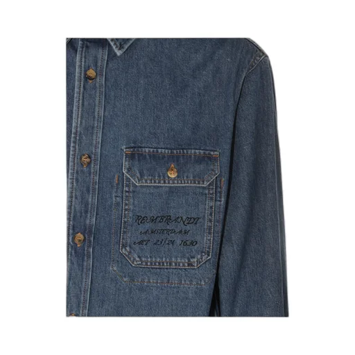 Denim Collared Button-Up Shirt