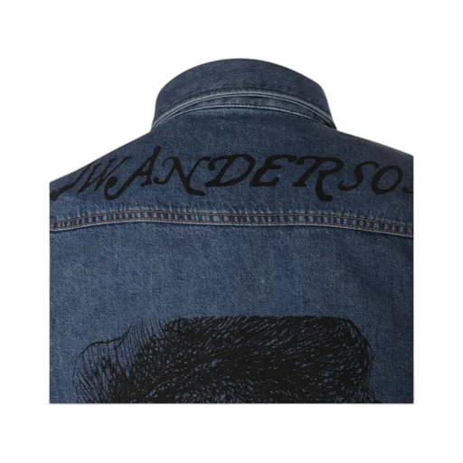 Denim Collared Button-Up Shirt