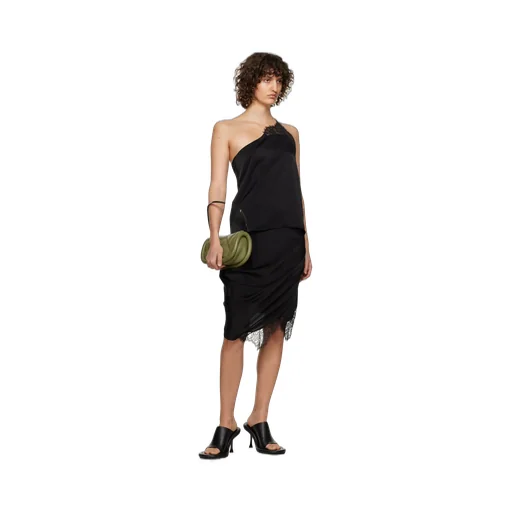 Asymmetric Lace Trimmed Skirt