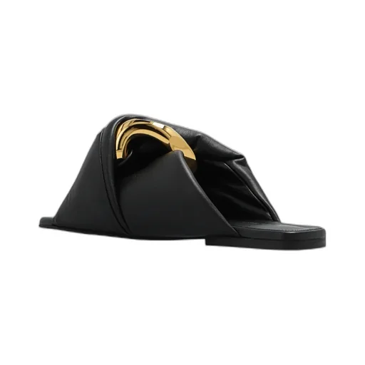 Chain Twist Leather Slides