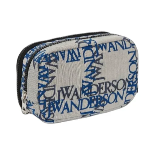 Double Zipped Logo-Jacquard Pouch