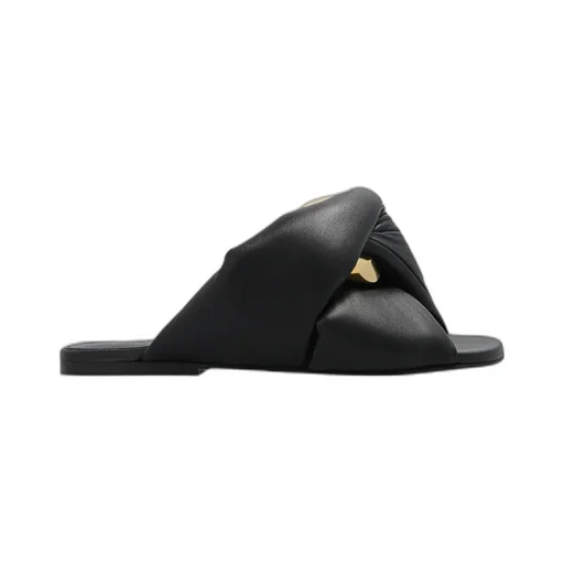 Chain Twist Leather Slides