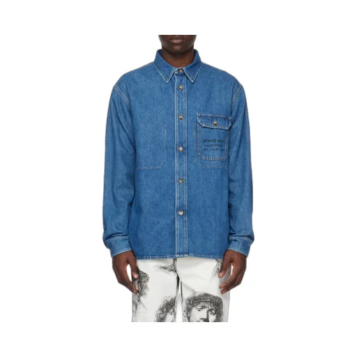 Denim Collared Button-Up Shirt