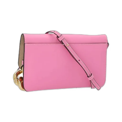 Logo Printed Foldover Top Shoulder Bag