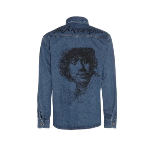 Denim Collared Button-Up Shirt