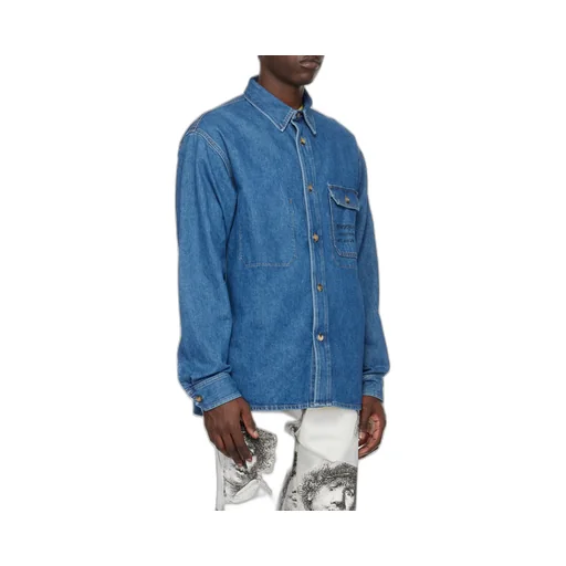 Denim Collared Button-Up Shirt