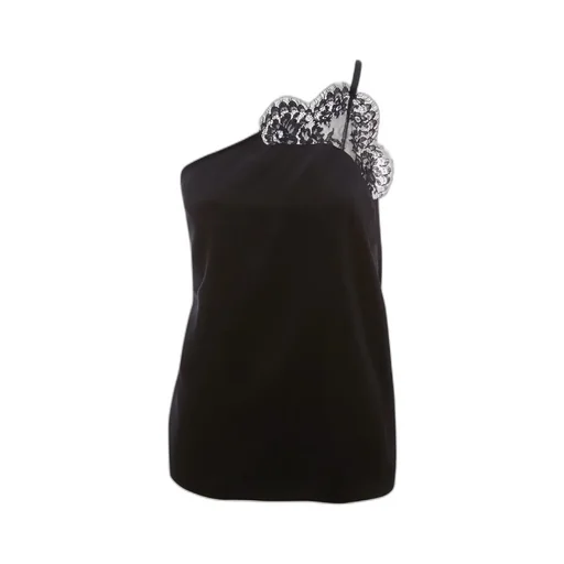 One-Shoulder Lace Trimmed Top