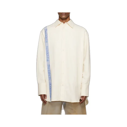 Logo-Tape Curved Hem Shirt