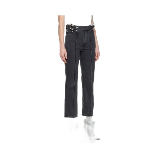 Chain-Linked Straight Leg Jeans