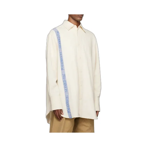 Logo-Tape Curved Hem Shirt
