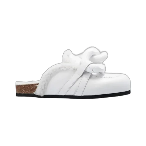 Slip-On Chain Shearling Mules