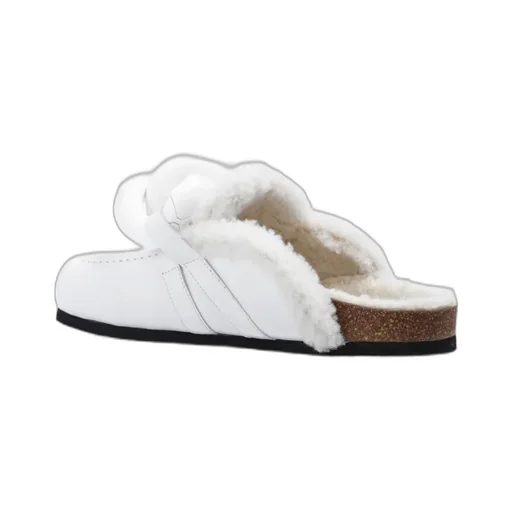 Slip-On Chain Shearling Mules