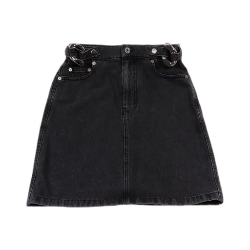 Chain Link Detail Denim Skirt
