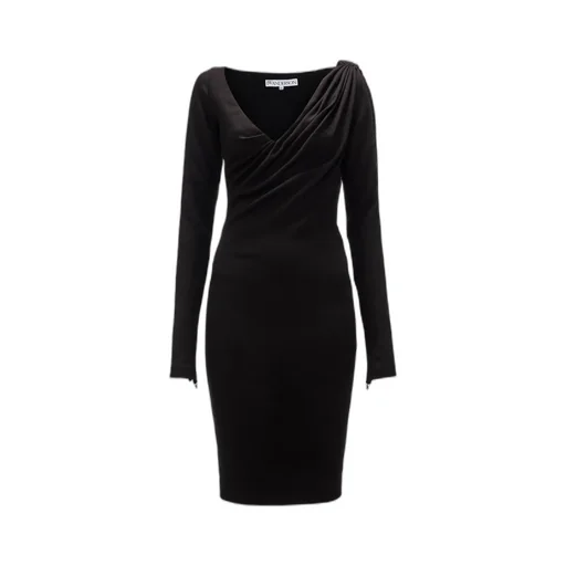 V-Neck Ruched Midi Dress