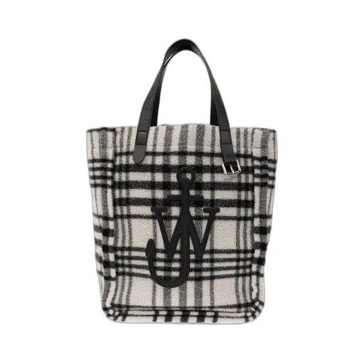 Checkered Logo Patch Tote Bag