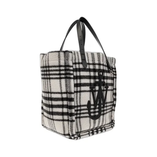 Checkered Logo Patch Tote Bag