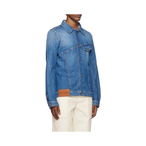 Logo Embroidered Twisted Denim Jacket
